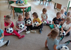 dzieci trzymają piłki